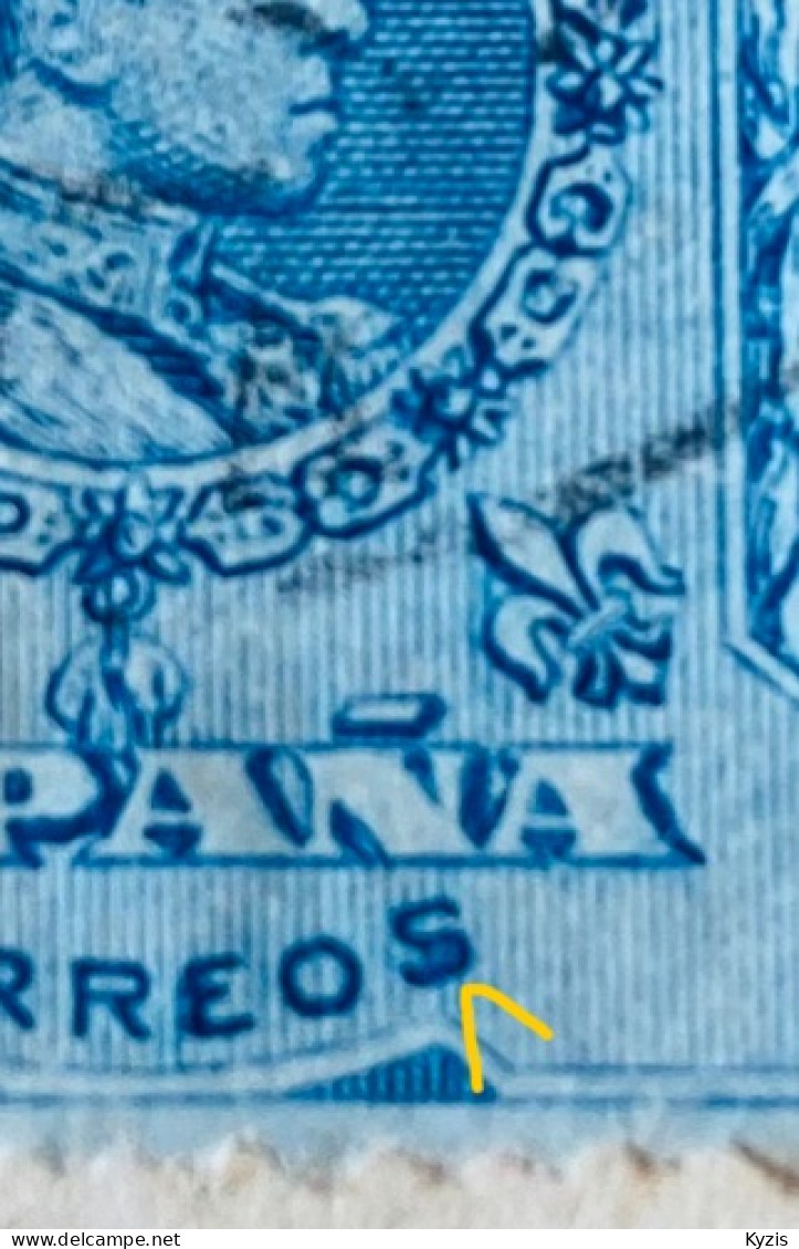 Espagne Alfonso XIII Médaillon 274 - Année 1909 - VARIÉTÉ - Used Stamps