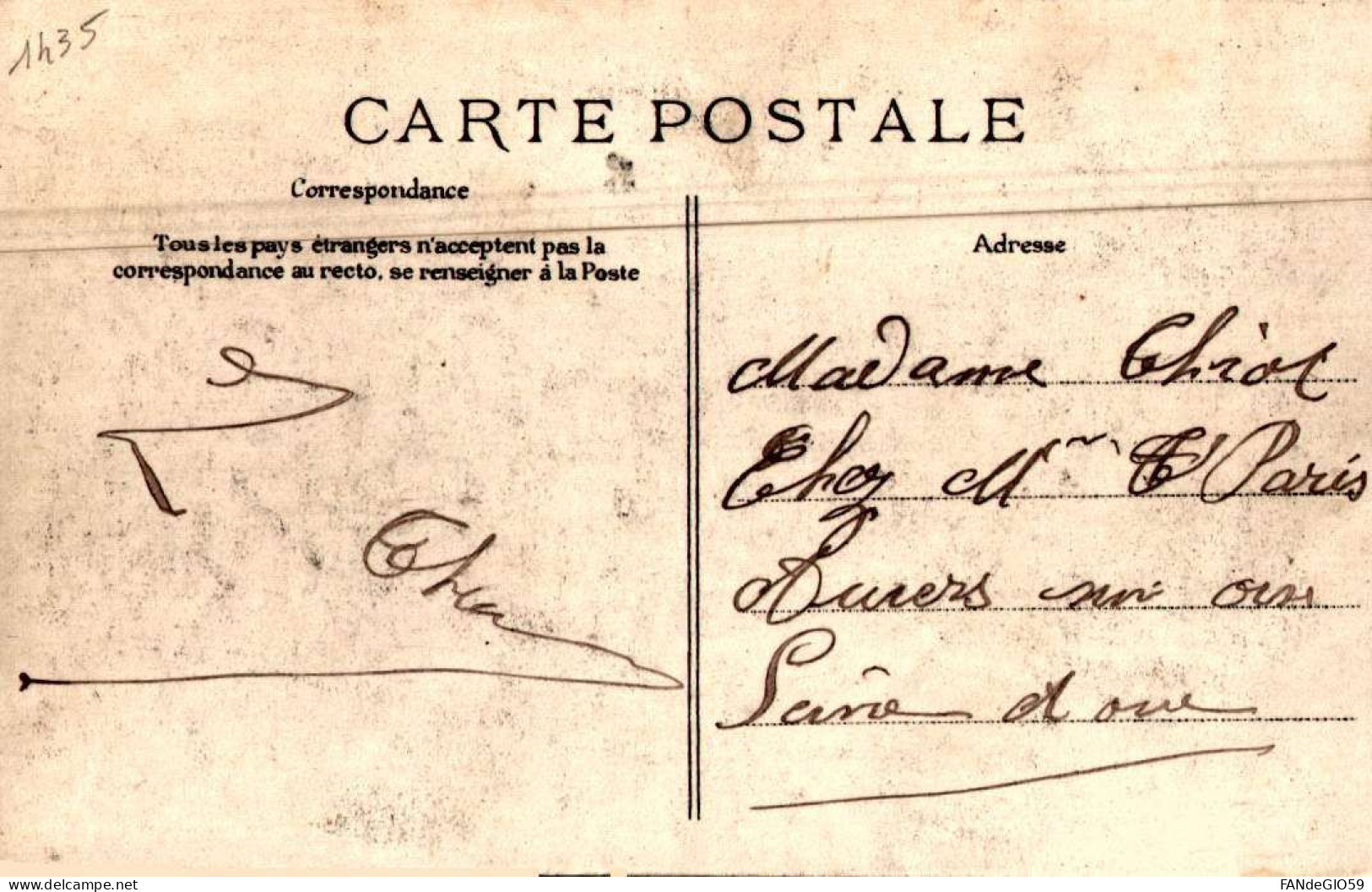MI CAREME 1907 : CHAR FLEURI DES REINES - ECRITE DE PARIS EN 1907 - 2 SCANS  - / 109 - Te Identificeren