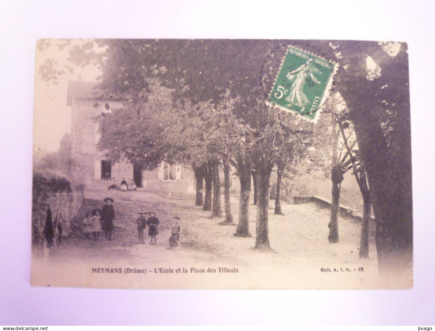 2024 - 1758  MEYMANS  (Drôme)  :  L'ECOLE Et La Place Des TILLEULS   1913   XXX - Autres & Non Classés