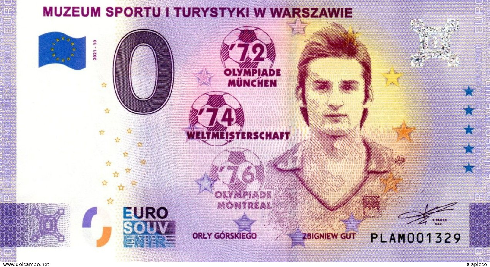 Billet Touristique - 0 Euro - Pologne - Muzeum Sportu I Turystyki W Warszawie - Zbigniew Gut (2021-10) - Essais Privés / Non-officiels