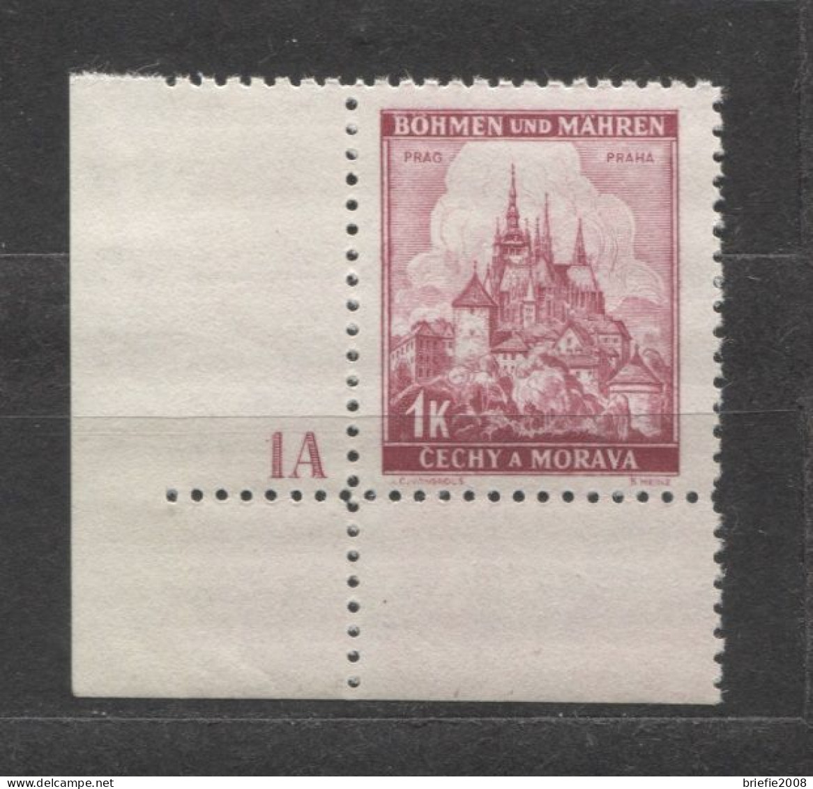Böhmen Und Mähren # 28 Platten-Nr. 1A Breiter Unterrand Aus 50erBogen, Postfrisch - Neufs