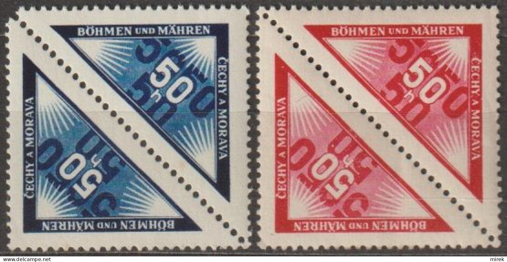 03/ Pof. DR 1-2, Pairs - Unused Stamps