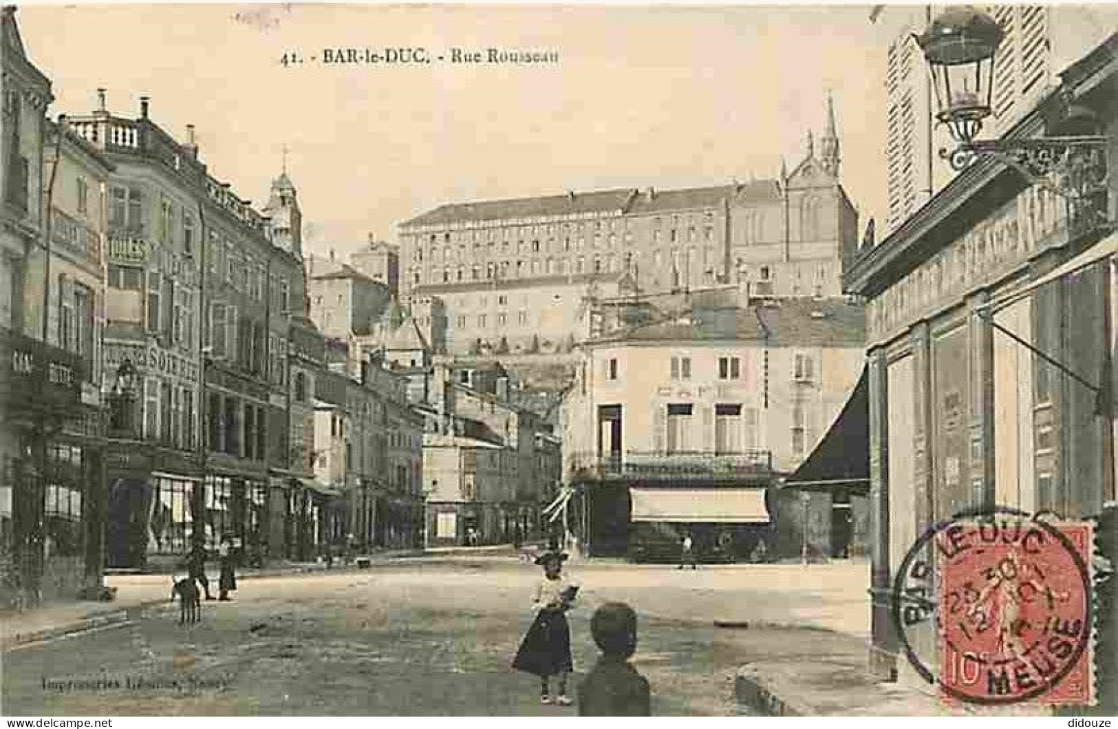 55 - Bar Le Duc - Rue Rousseau - Animée - CPA - Voir Scans Recto-Verso - Bar Le Duc