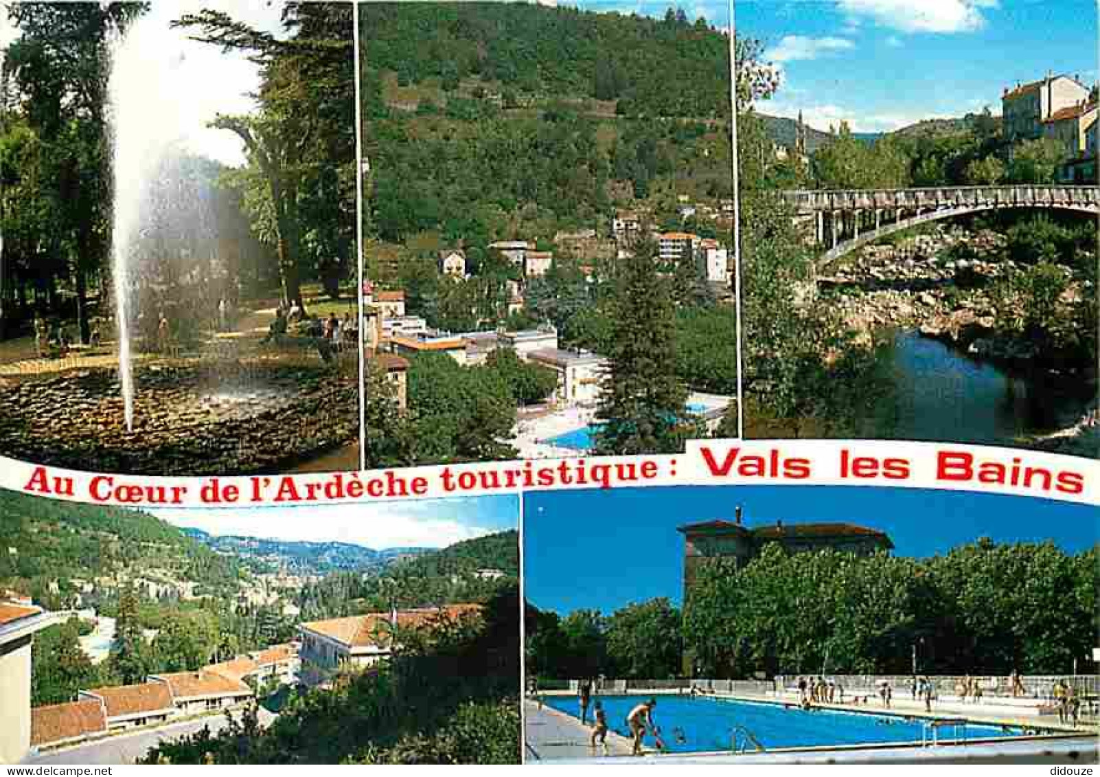 07 - Vals Les Bains - Multivues - Piscine - La Source Intermittente - CPM - Voir Scans Recto-Verso - Vals Les Bains