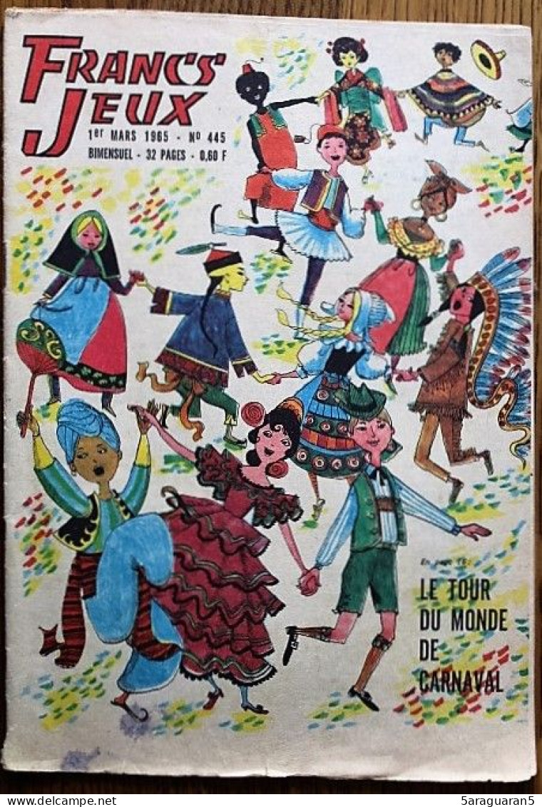 MAGAZINE FRANCS JEUX - 445 - Mars 1965 Avec Fiches Animaux De La Préhistoire - Other Magazines