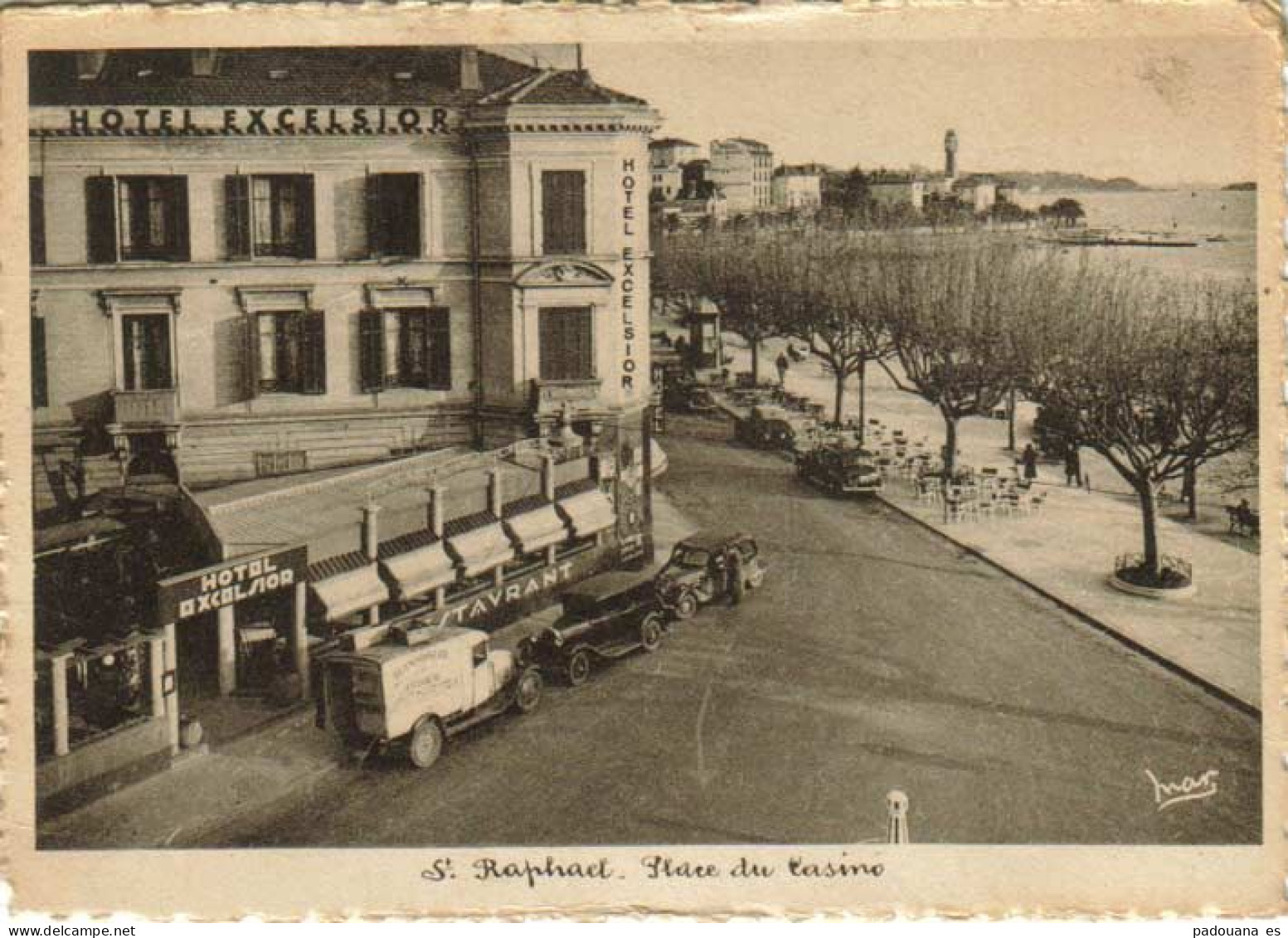 AB157  83 VAR   ST RAPHAEL HOTEL EXELSIOR CAMION DE BLANCHISSERIE   PETIT PLAN ANNEES 1940..........  - - Saint-Raphaël