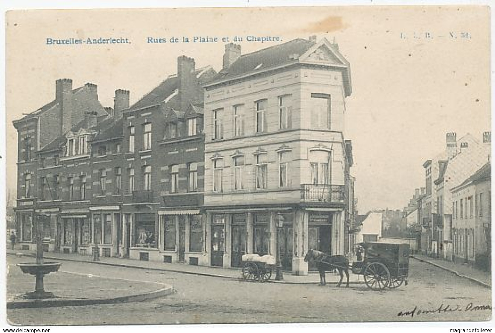 CPA CARTE POSTALE BELGIQUE BRUXELLES-ANDERLECHT RUES DE LA PLAÎNE 1907 - Anderlecht