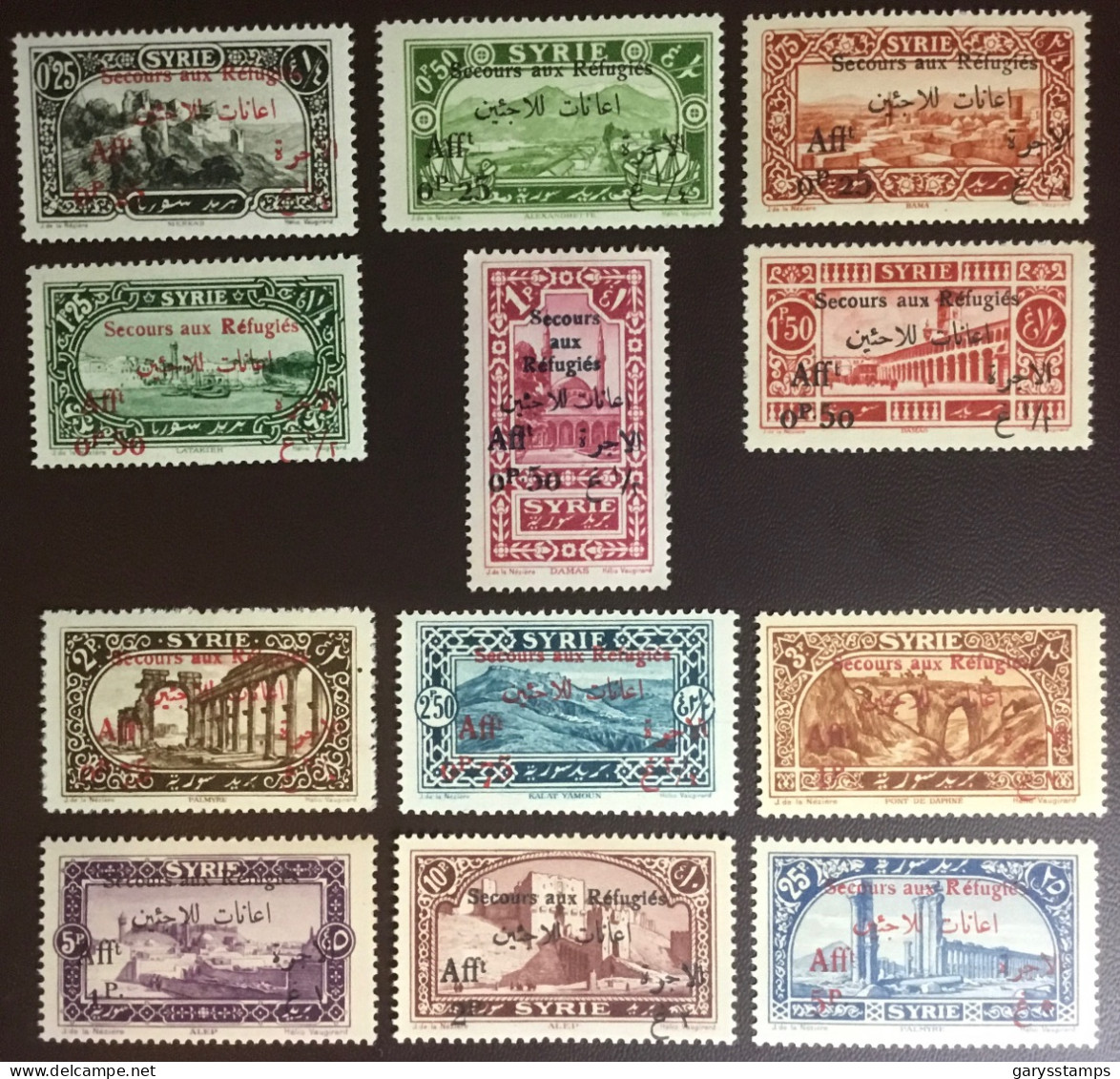 Syria Syrie 1926 Secours Aux Refugies Complete Set Y&T 167 - 178 MNH - Ongebruikt