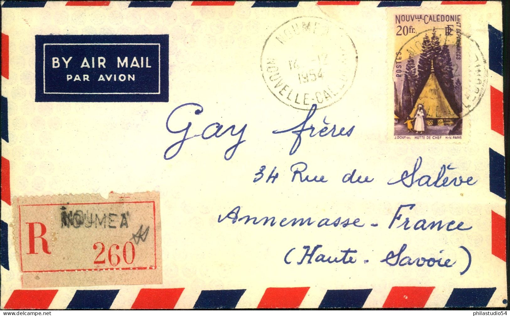 1954, Registered Letter From NOUMEA To France - Covers & Documents