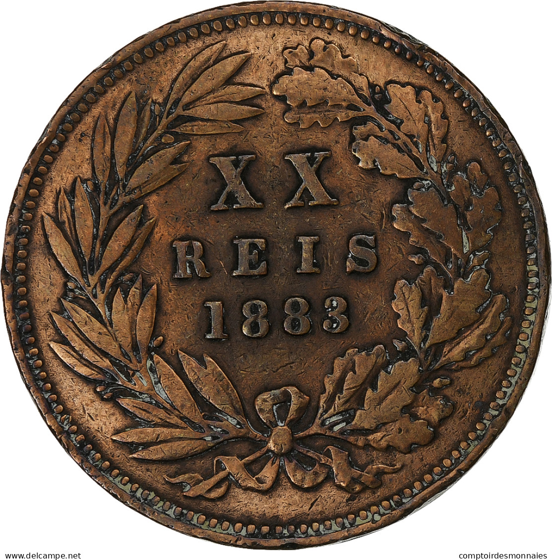 Portugal, Luiz I, 20 Reis, 1883, Lisbonne, Bronze, TB, KM:527 - Portugal