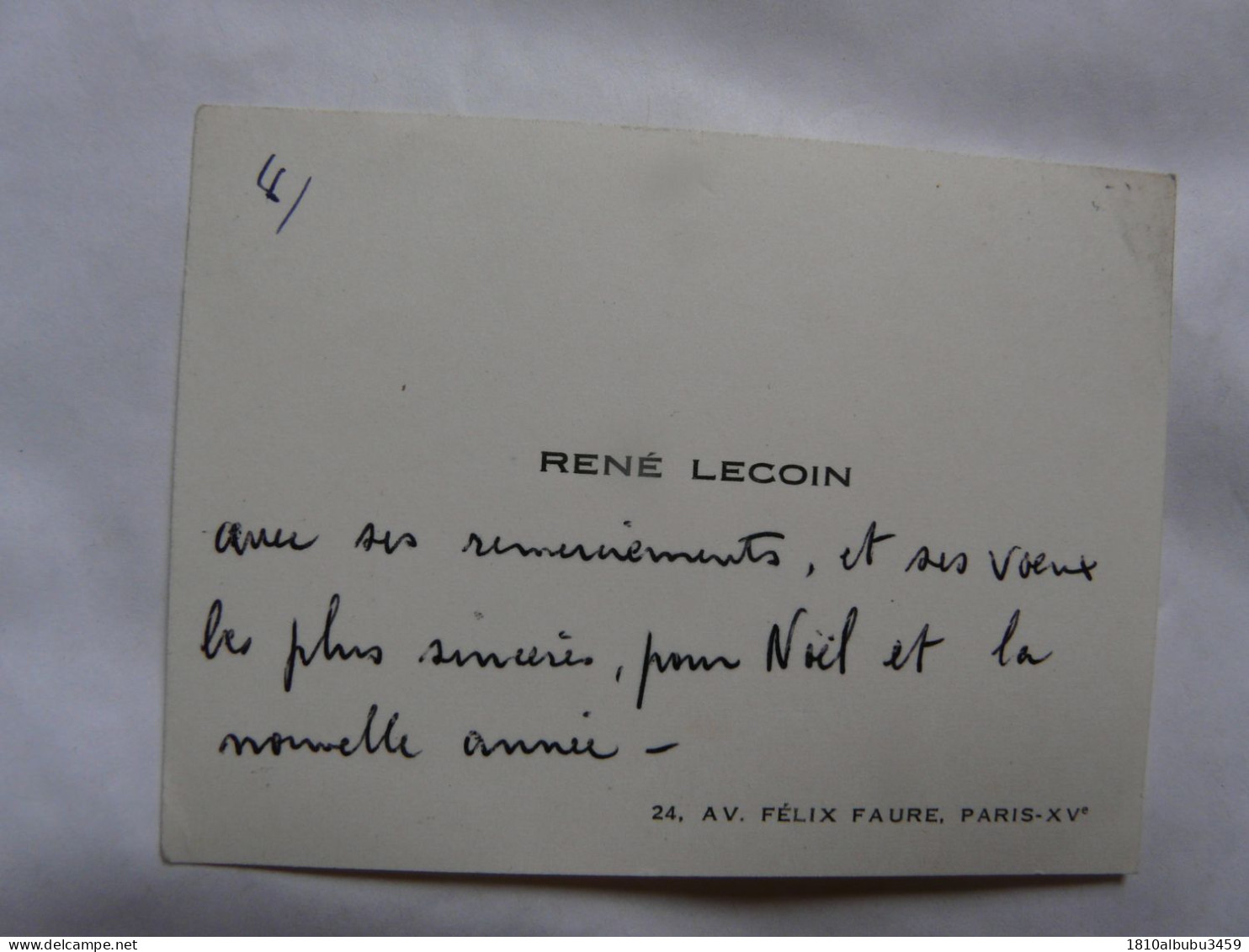 VIEUX PAPIERS - René LECOIN - Visiting Cards