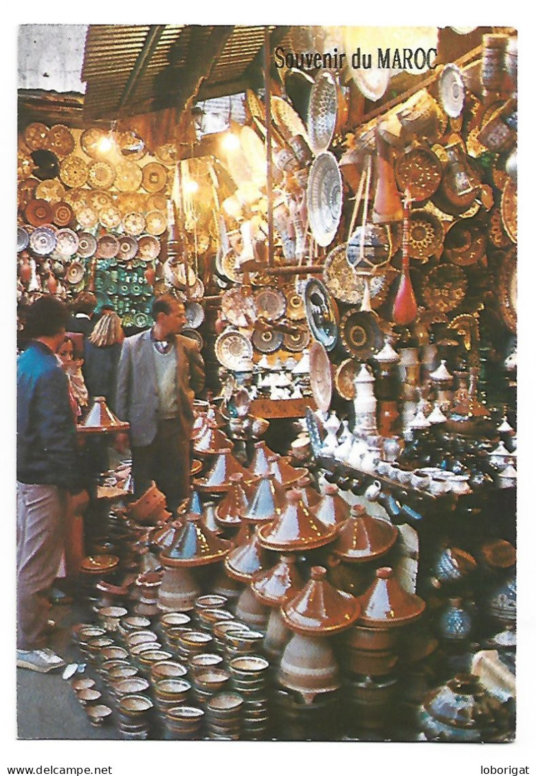 SOUVENIR DU MARROC.- ECHOUPE DU MARCHAND DE POTERIES.- DANS LES SOUKS.- ( MARRUECOS ) - Autres & Non Classés