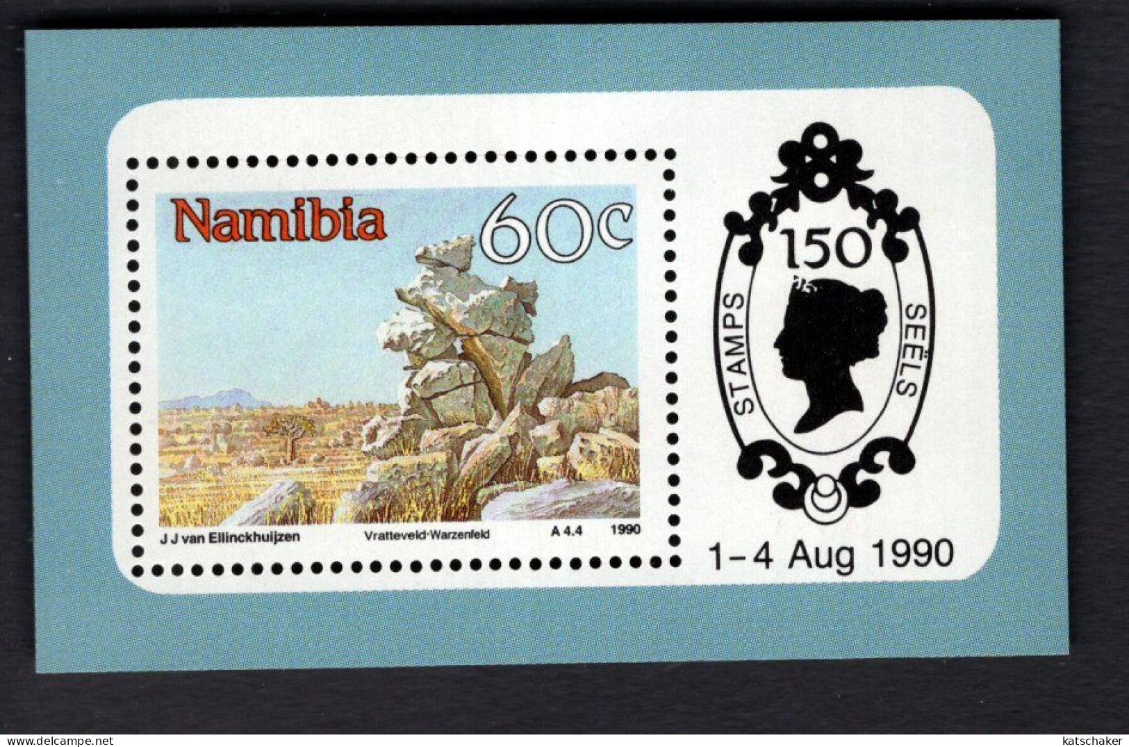 2025312554 1990 SCOTT 665A (XX) POSTFRIS MINT NEVER HINGED - SIGHTS OF NAMIBIA - 150TH ANNIV OF THE PENNY BLACK - Namibie (1990- ...)