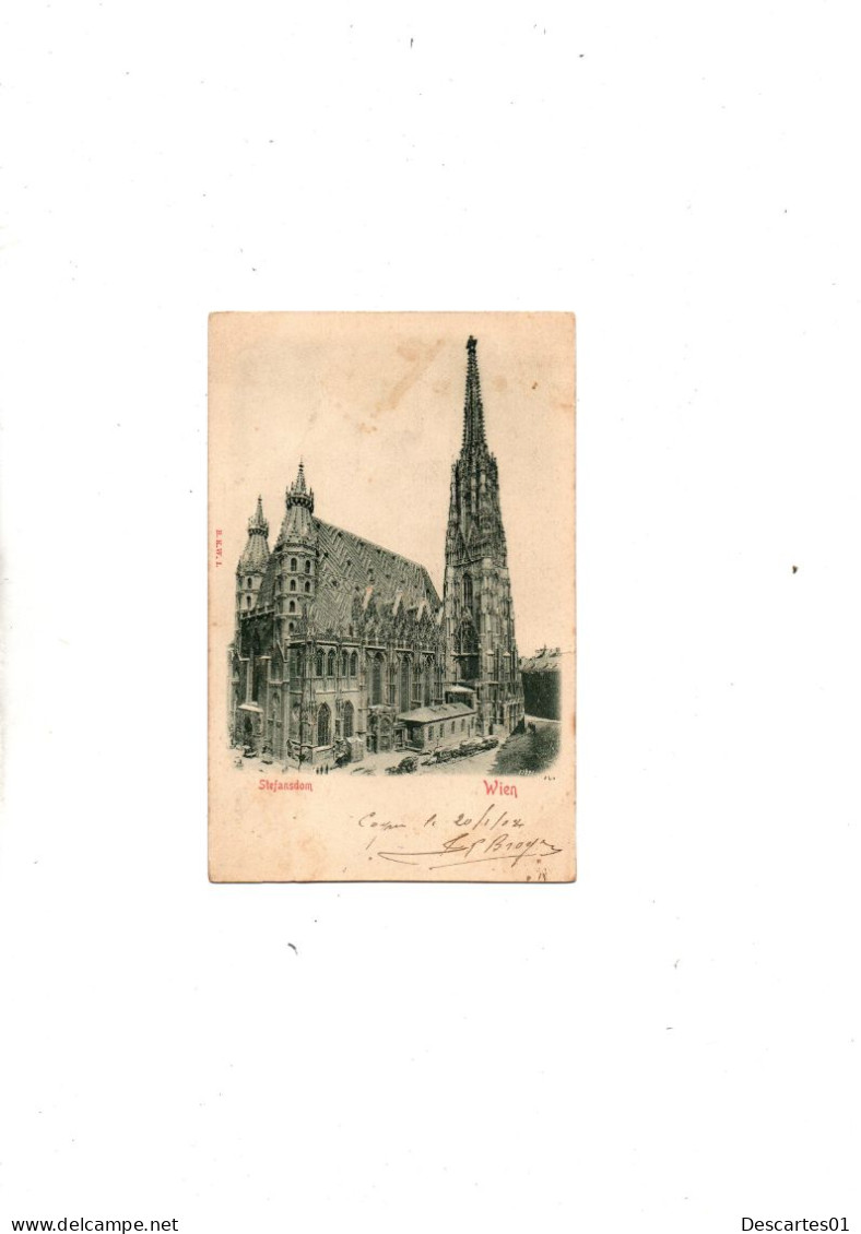 C P A   ANIMEE EN RELIEF AUTRICHE L'EGLISE STEFANSDOM DE VIENNE  CIRCULEE  19 JANVIER 1904 - Kirchen