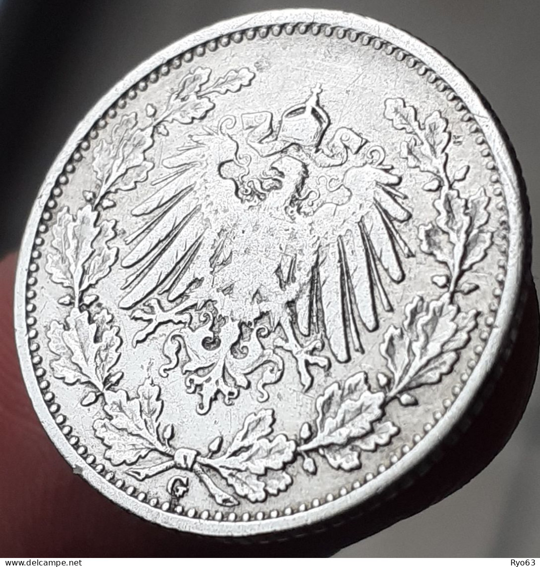 Monnaie 1/2 Mark 1906 G Wilhelm II Allemagne - 1/2 Mark