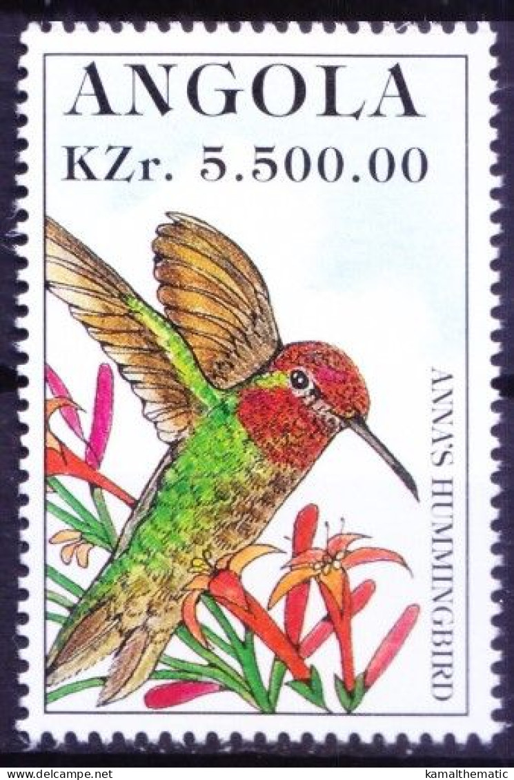 Angola 1996 MNH, Birds, Anna's Hummingbird (Calypte Anna) - Colibris