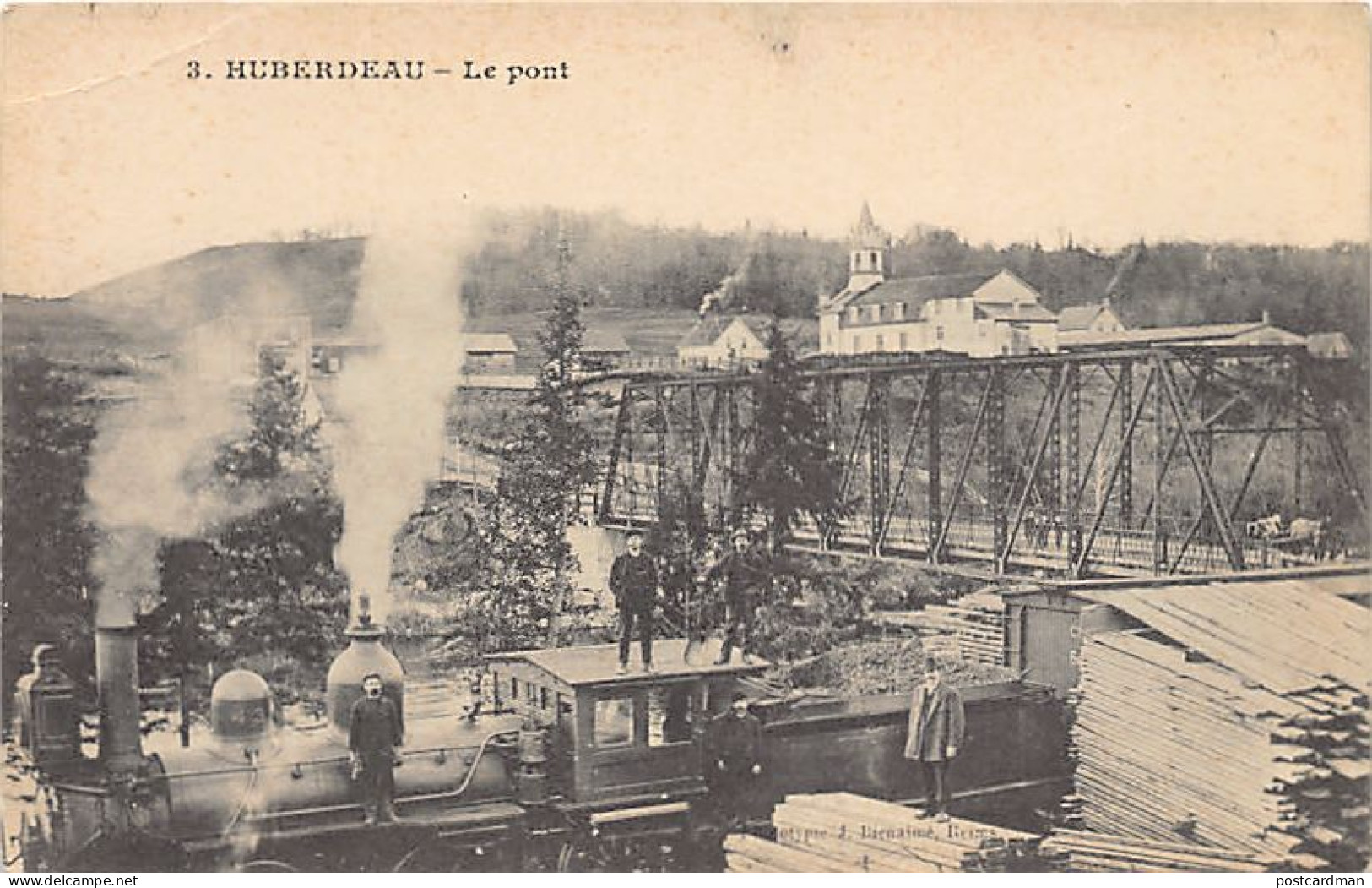Canada - HUBERDEAU (QC) Locomotive Chargeant Du Bois Près Du Pont - Ed.J. Bienaimé 3 - Otros & Sin Clasificación