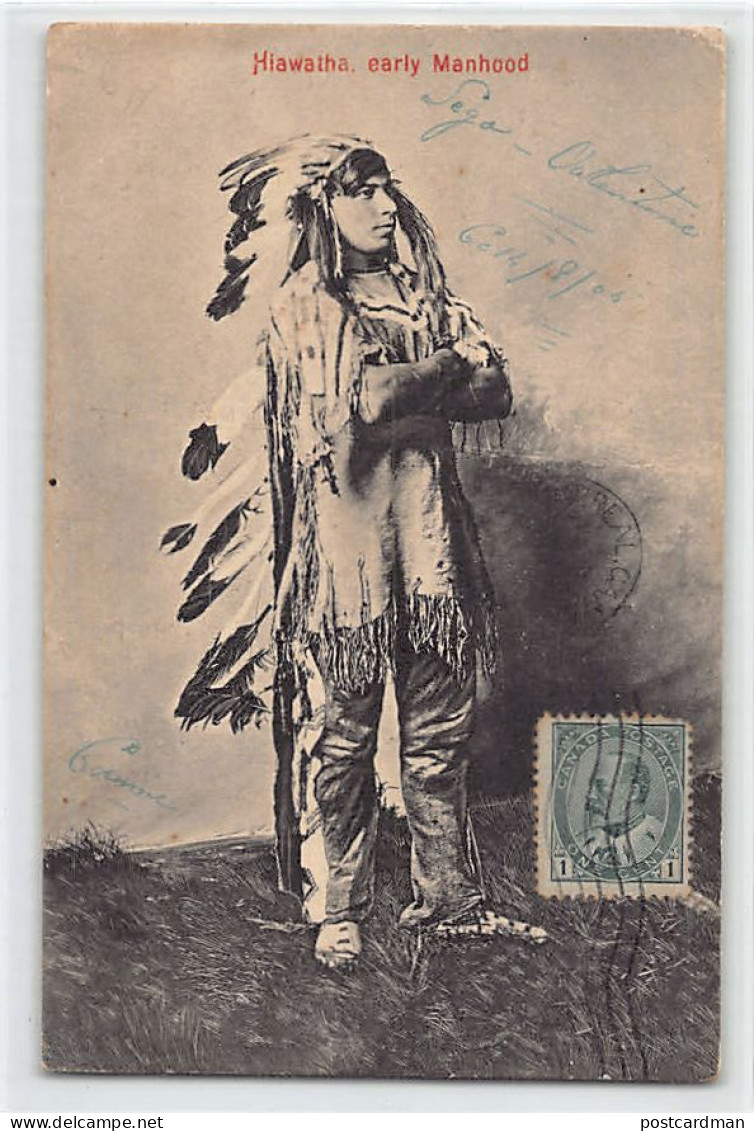 Usa - Native Americana -  - Hiawatha, Early Manhood, Iriquois Leader - Publ. Illustrated Postcard Co. 967 - Indiani Dell'America Del Nord