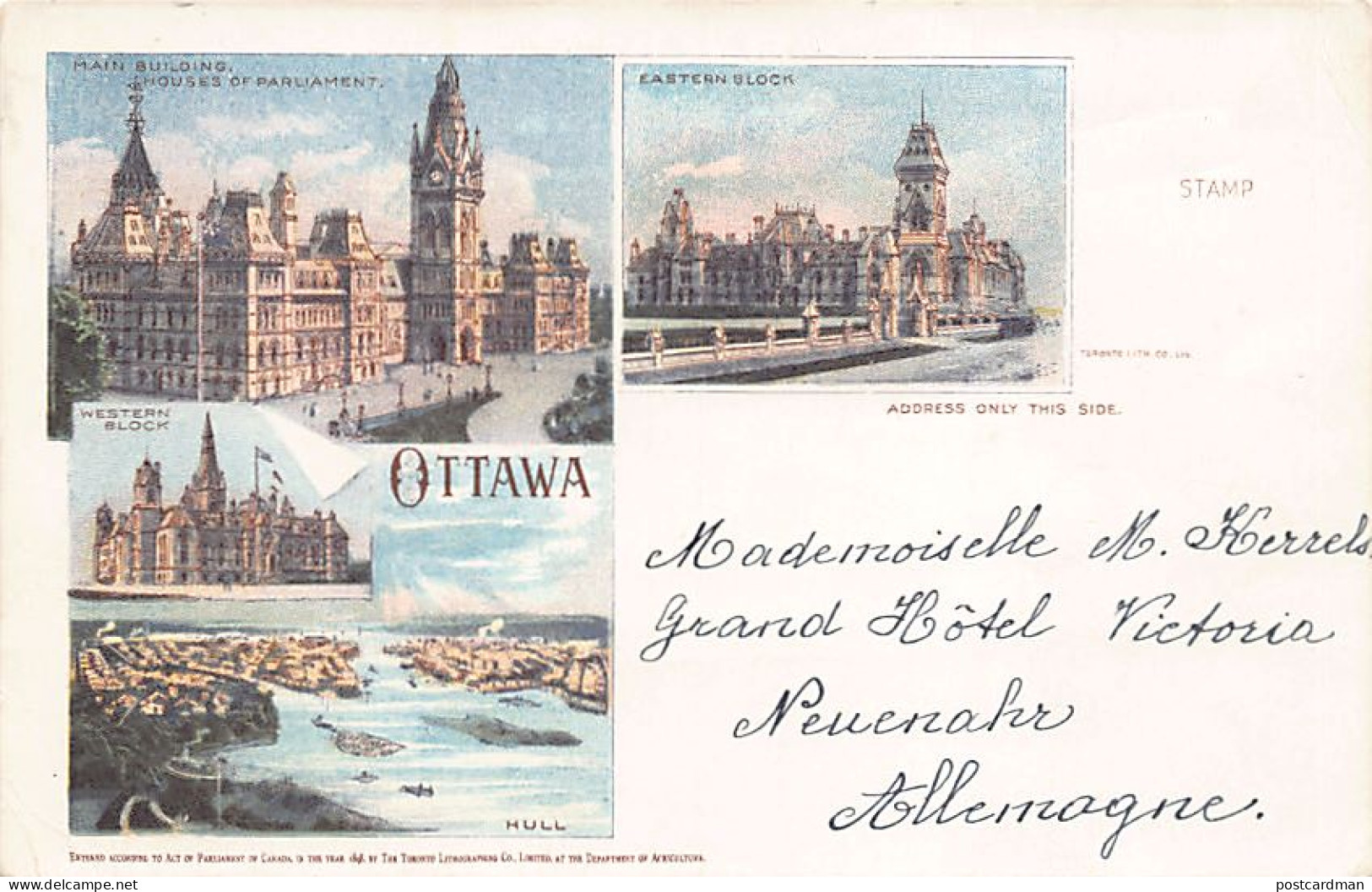 Canada - OTTAWA (ON) Houses Of Parliament - Eastern Block - Western Block - Hull - LITHO - Publ. The Toronto Lithographi - Ottawa