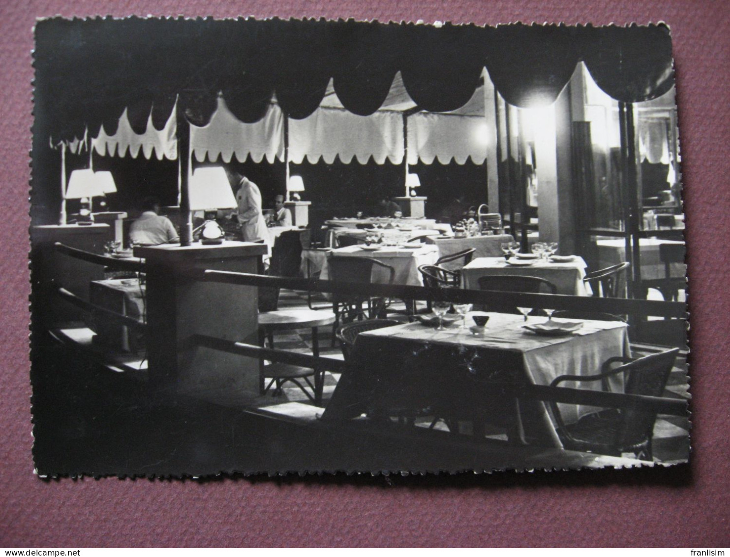 CPSM  PHOTO LIDO DI ROMA Notturno Al Ristorante Pineta Vecchia 1950  RARE RARO ? - Cafés, Hôtels & Restaurants