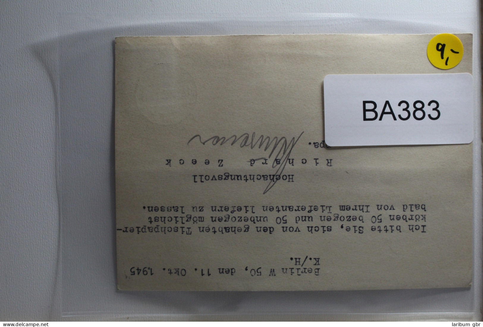 SBZ 1AB Auf Brief Als Einzelfrankatur #BA383 - Other & Unclassified