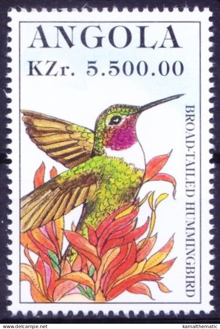 Angola 1996 MNH, Birds, Broad-tailed Hummingbird (Selasphorus Platycercus) - Segler & Kolibris