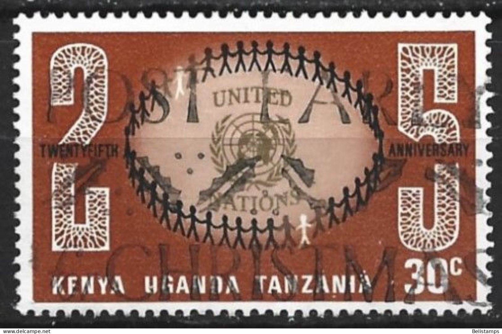 Kenya, Uganda & Tanzania 1970. Scott #221 (U) UN Emblem And People - Kenya, Ouganda & Tanzanie