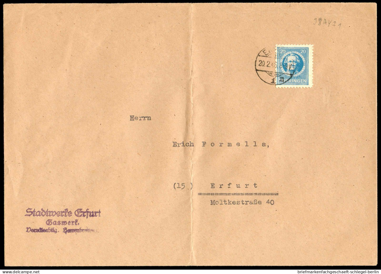 SBZ - Thüringen, 1945, 98AYz1, Brief - Autres & Non Classés