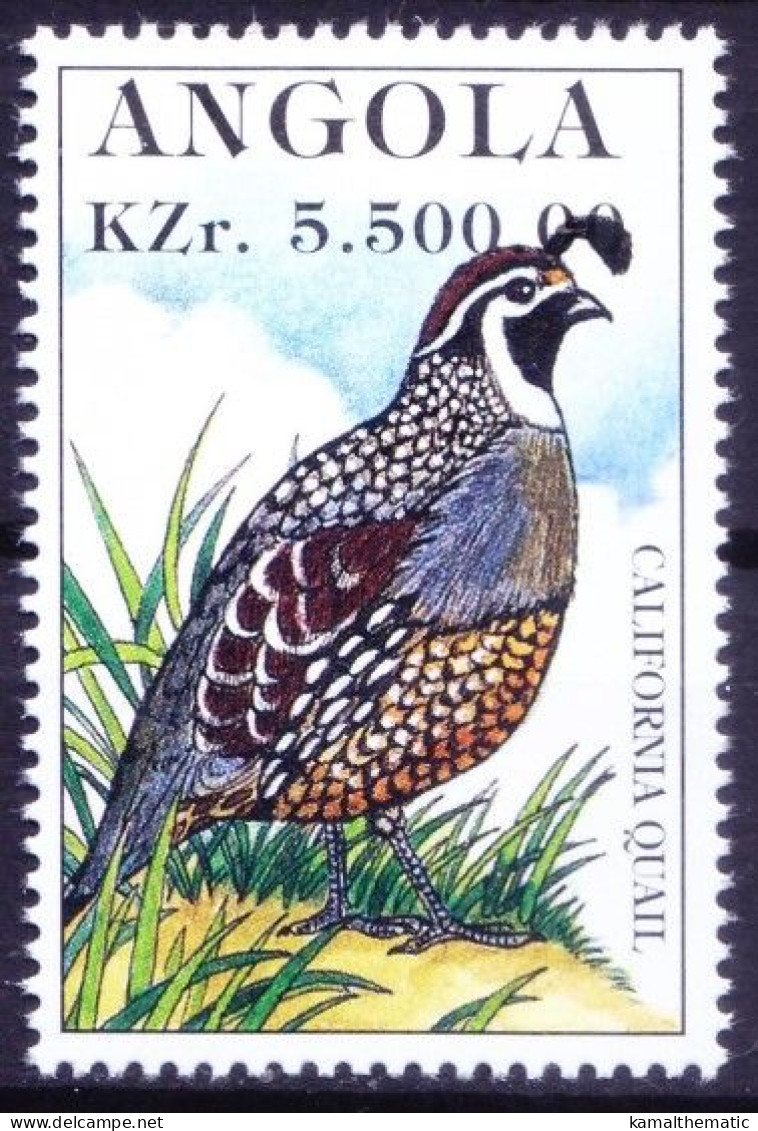 Angola 1996 MNH, Birds, California Quail - Hoendervogels & Fazanten
