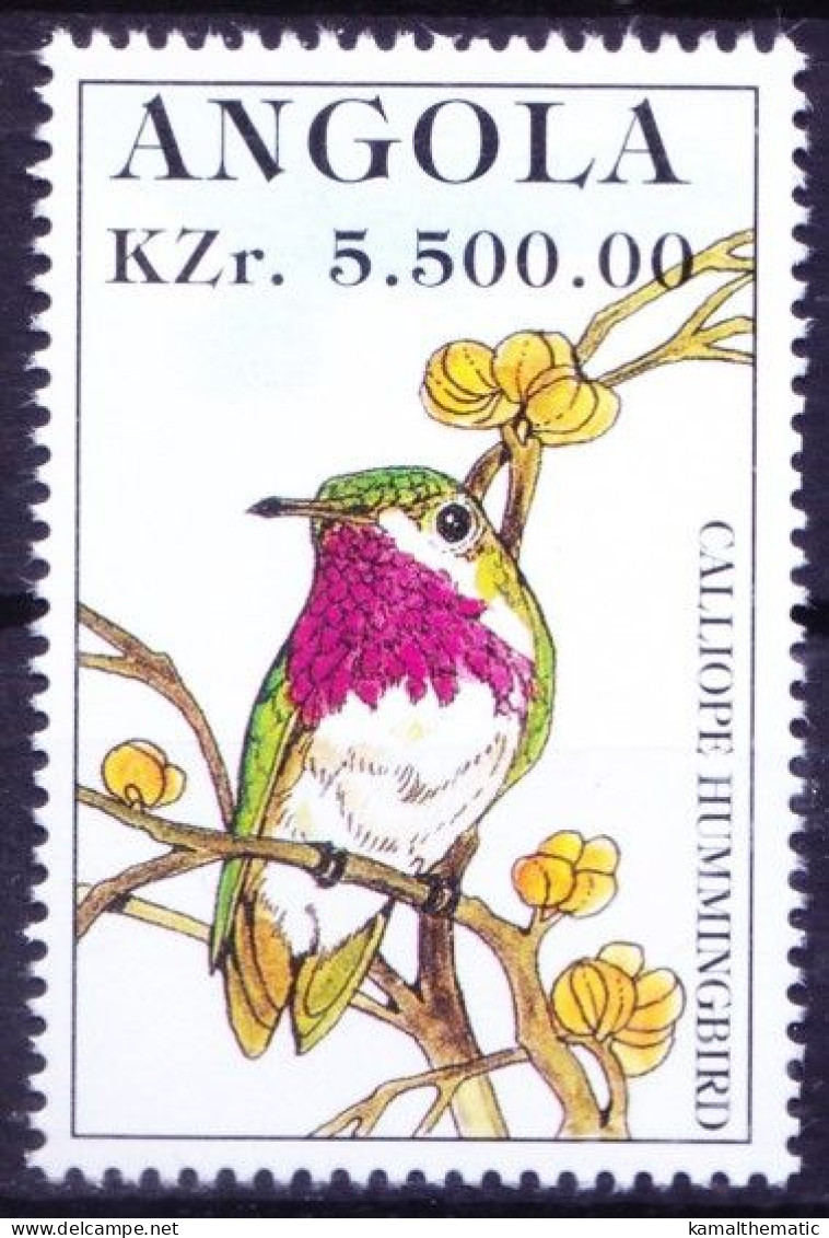 Angola 1996 MNH, Birds, Calliope Hummingbird (Selasphorus Calliope) - Colibris