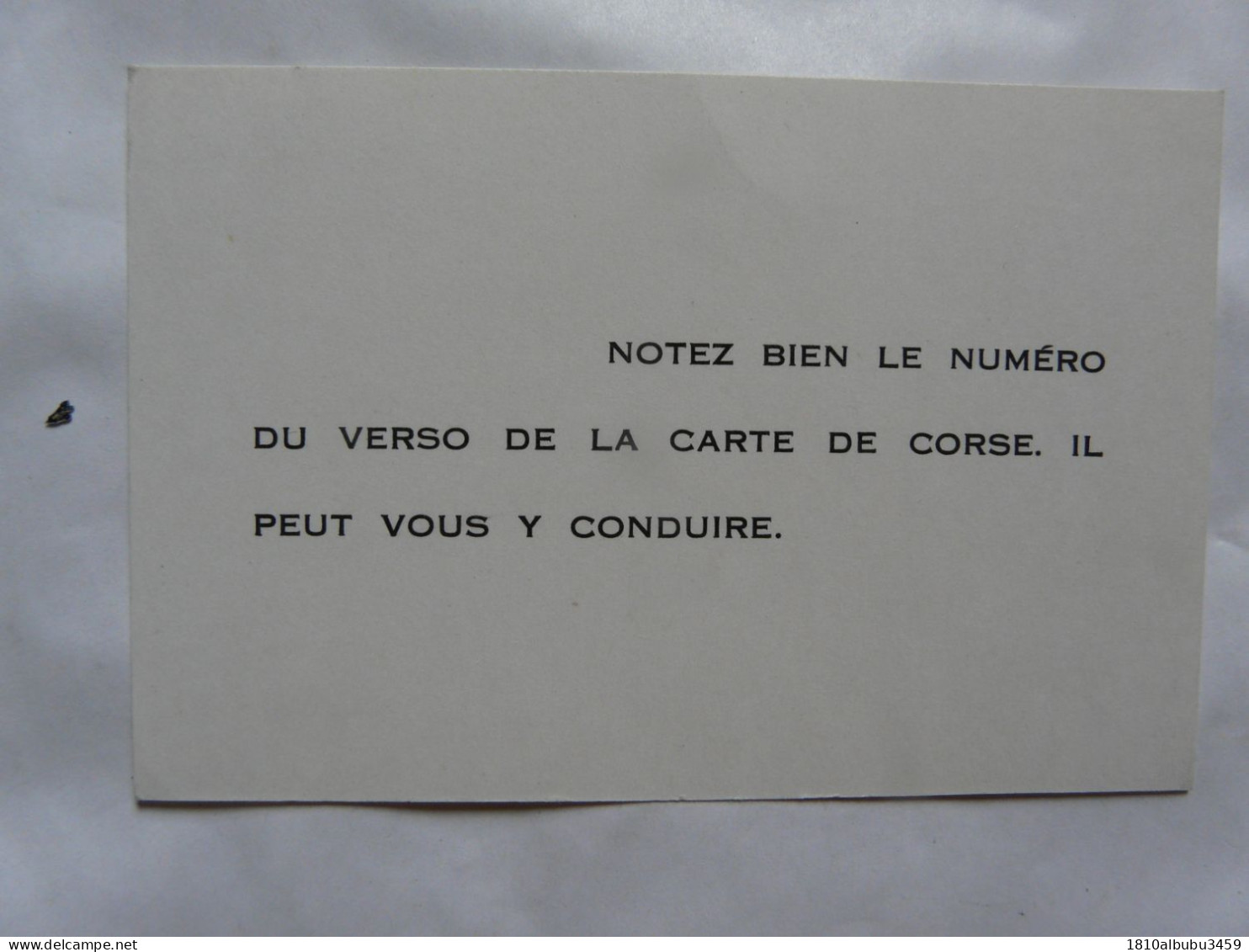 VIEUX PAPIERS - LOTERIE : J. CATINEAU - CARTE DE CORSE - Cartes De Visite