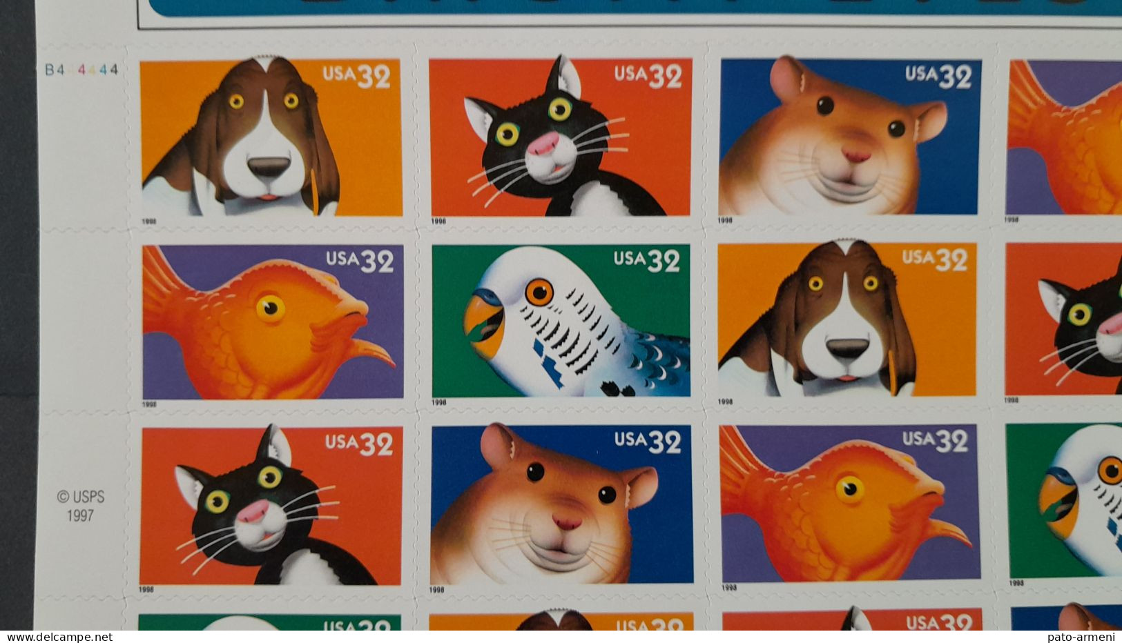 États-Unis – Yeux Brillants – Animaux De Compagnie - 1998 – Feuille De 20 Timbres Neuf MNH - Nuevos