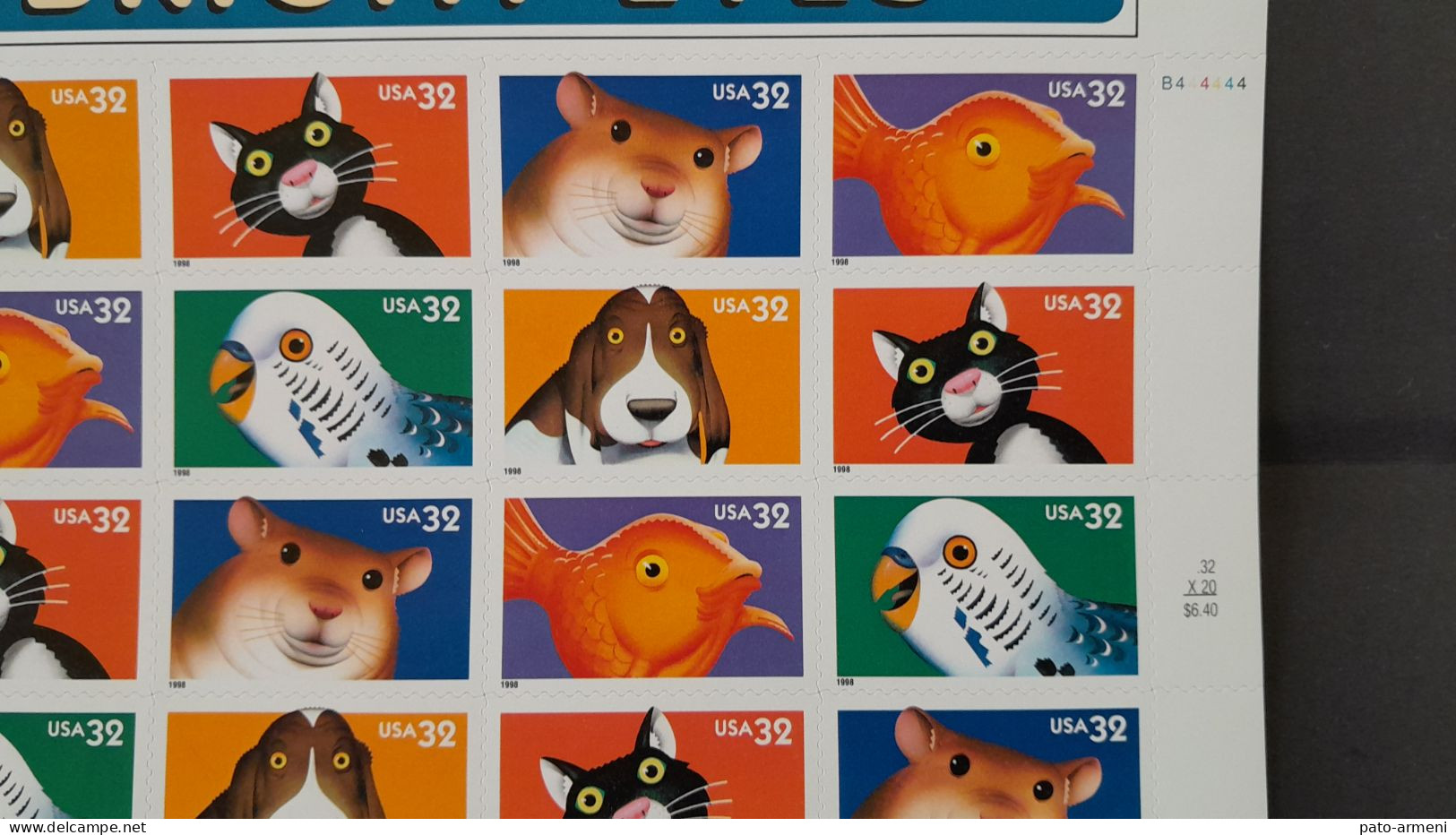 États-Unis – Yeux Brillants – Animaux De Compagnie - 1998 – Feuille De 20 Timbres Neuf MNH - Neufs