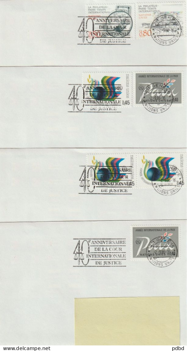 FT 75 . Nations Unies . Genève . Affranchissements Et Oblitérations . 46 Documents Et 14 TP . (encarts,enveloppes..) - Storia Postale