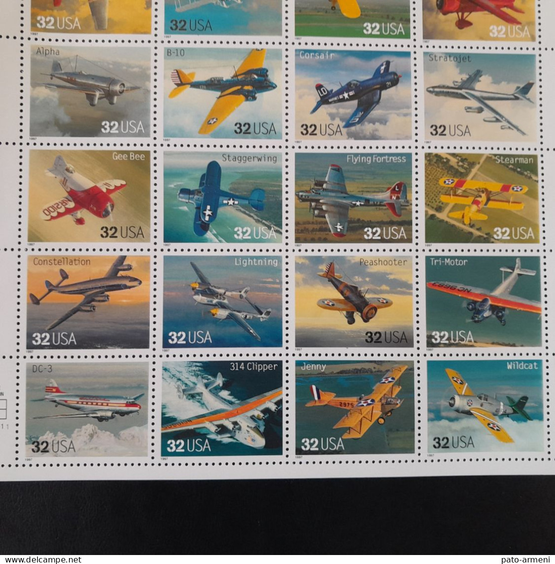 Timbres US (1997)- Classic American Aircraft Feuille De 20- SC#3142 - Nuovi