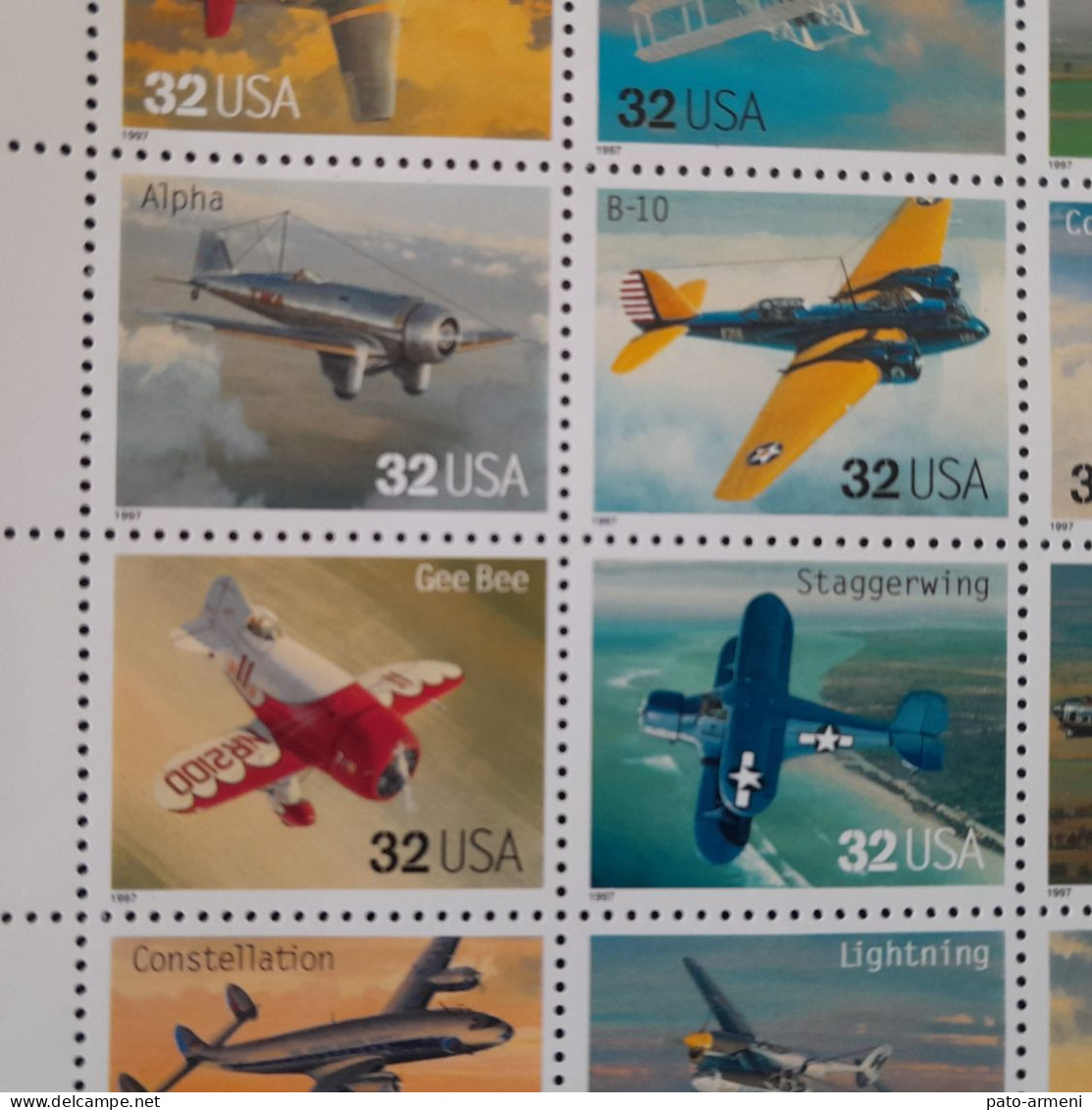 Timbres US (1997)- Classic American Aircraft Feuille De 20- SC#3142 - Unused Stamps