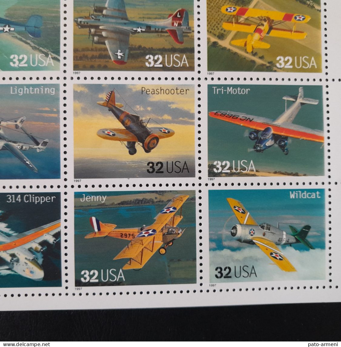 Timbres US (1997)- Classic American Aircraft Feuille de 20- SC#3142