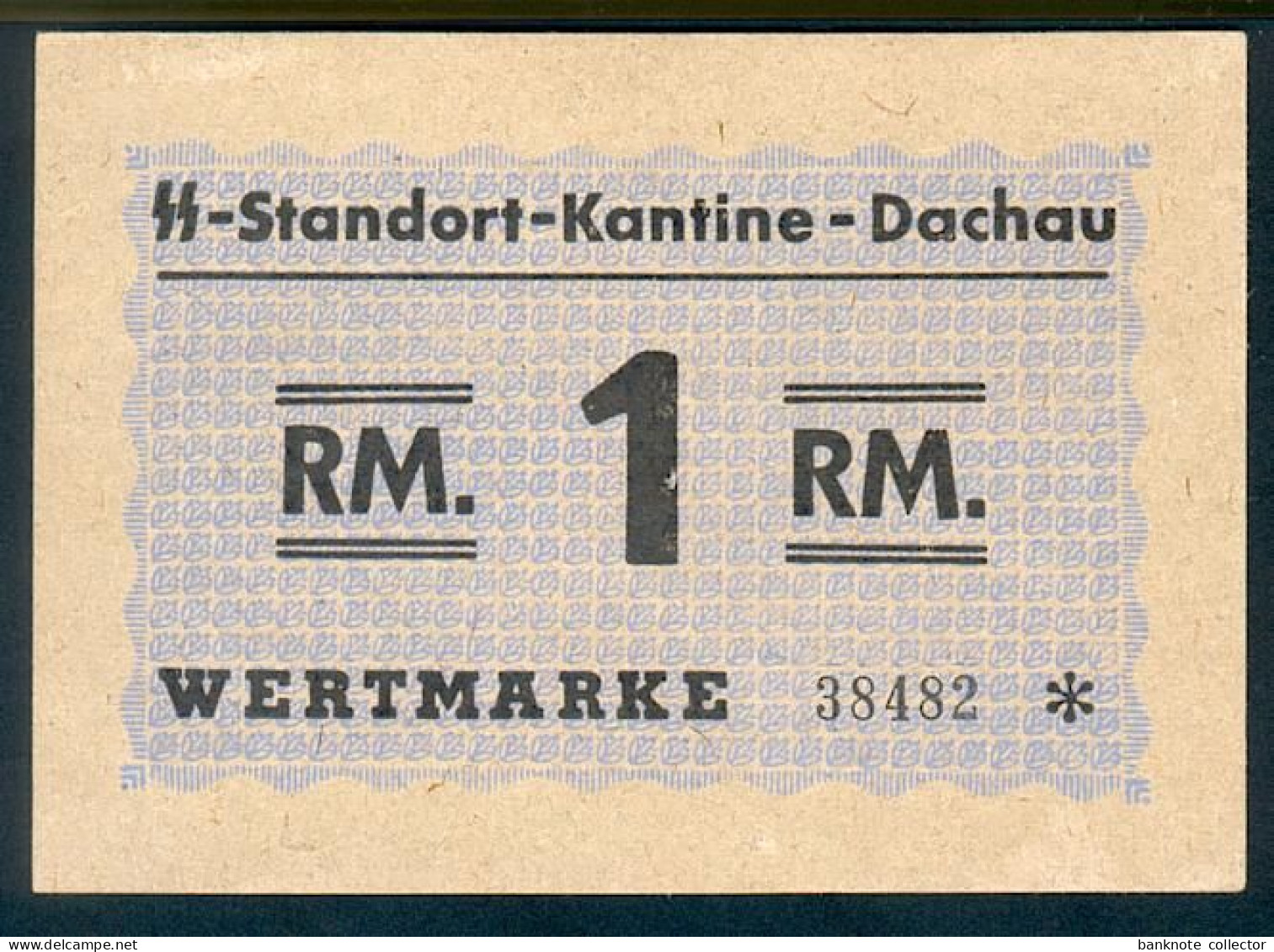 Deutschland, Germany - 1 RM. - WERTMARKE - Nummer 38482 - Kantine - Dachau ! - 1939-45