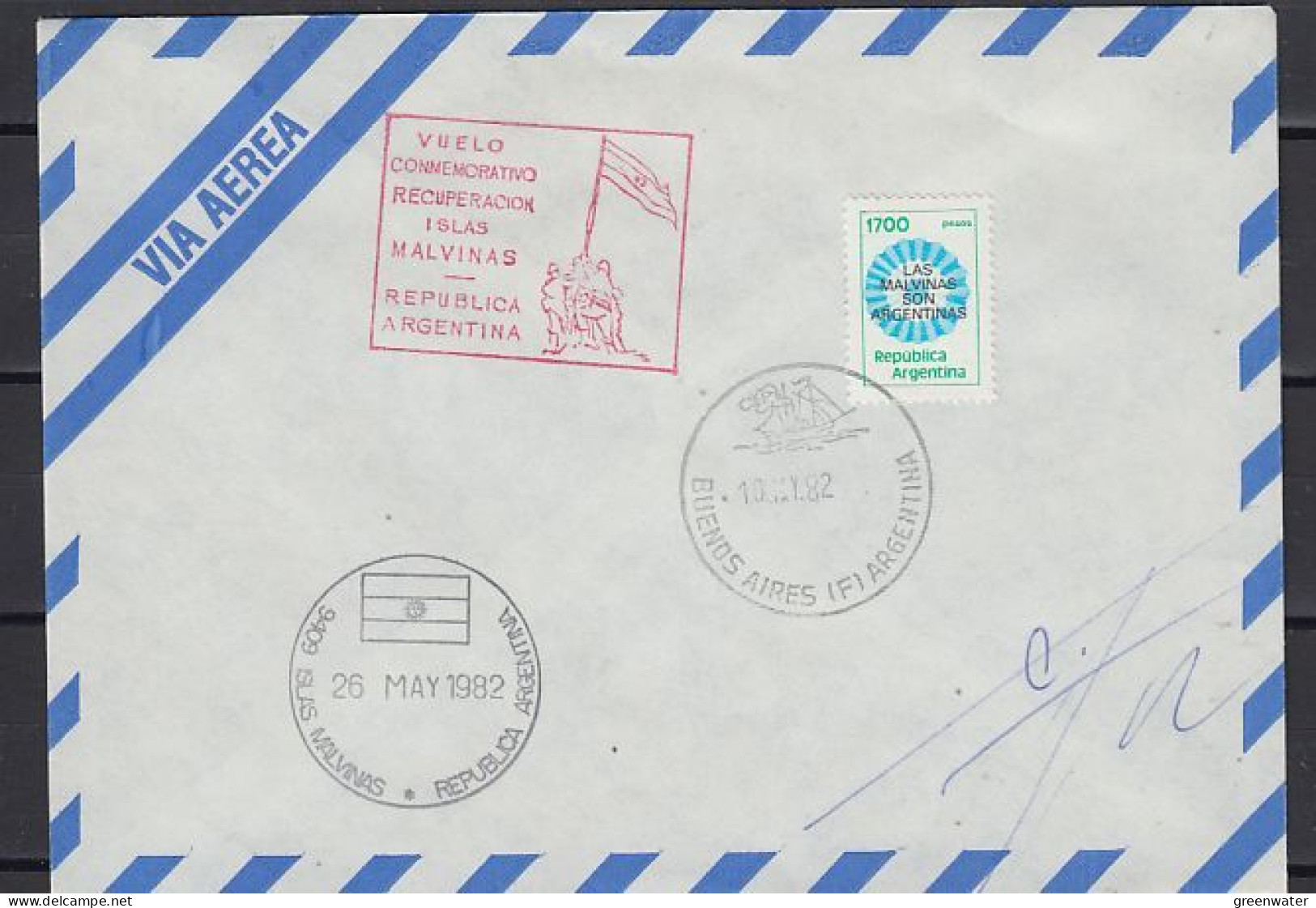 Falkland Islands / Islas  Malvinas Argentine Cover With Ca Islas Malvinas Argentina 26 MAY 1982 (59744) - Falklandinseln