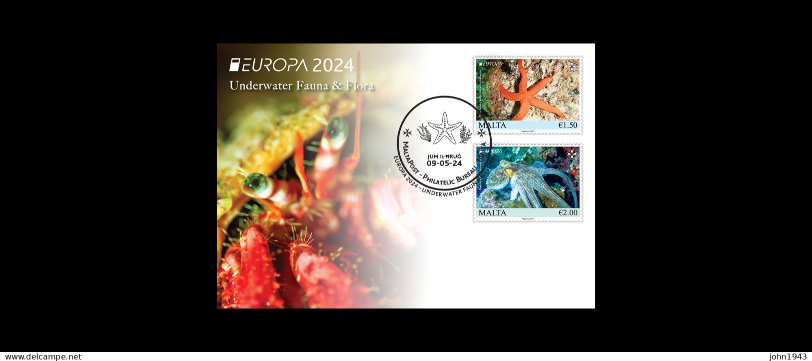 MALTA 2024 - EUROPA  "Underwater Fauna & FLORA " POSTAL CARD NO 46  USED Super Fine - Malte