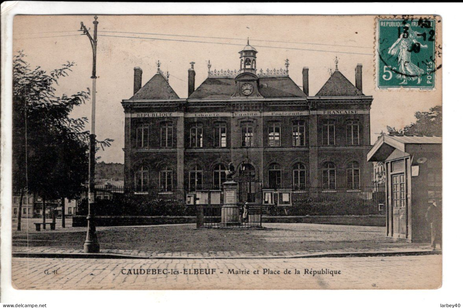 Caudebec Les Elbeuf Mairie Et Place De La Republique - Cartes Postales Ancienne - Caudebec-lès-Elbeuf