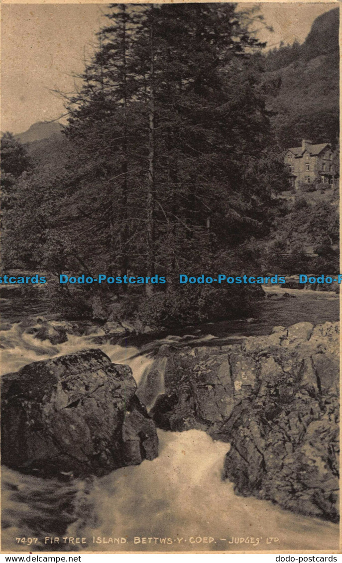 R042470 Fir Tree Island. Bettws Y Coed. Judges Ltd. No 7497. 1933 - World