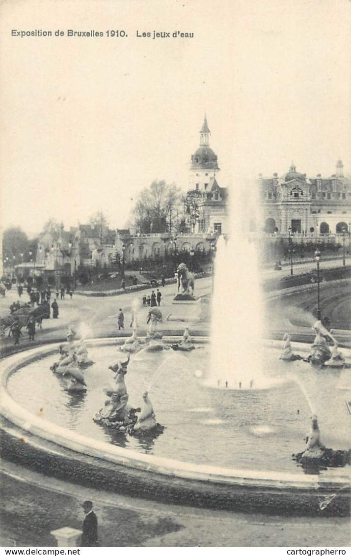 CPA Belgium Exposition De Bruxelles 1910 Fountain - Autres & Non Classés