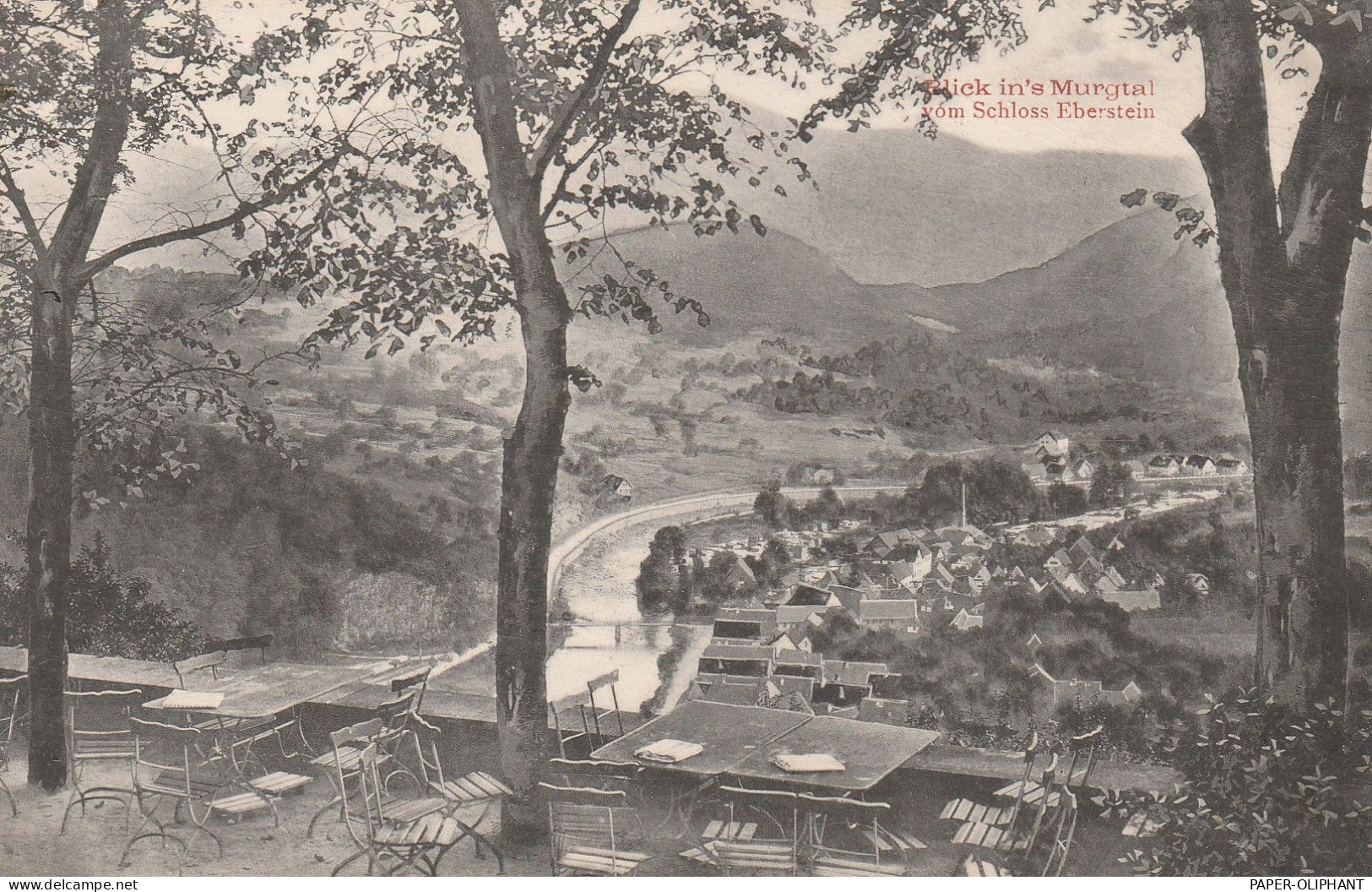 7562 GERNSBACH - OBERTSROT, Blick Von Schloß Eberstein In Das Murgtal, 1906 - Gernsbach