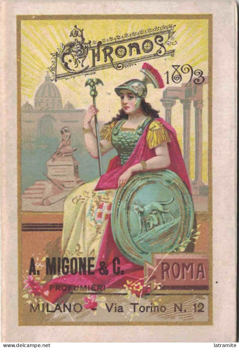 Calendarietto Italiano MIGONE 1893 - Donne E Città - Petit Format : ...-1900