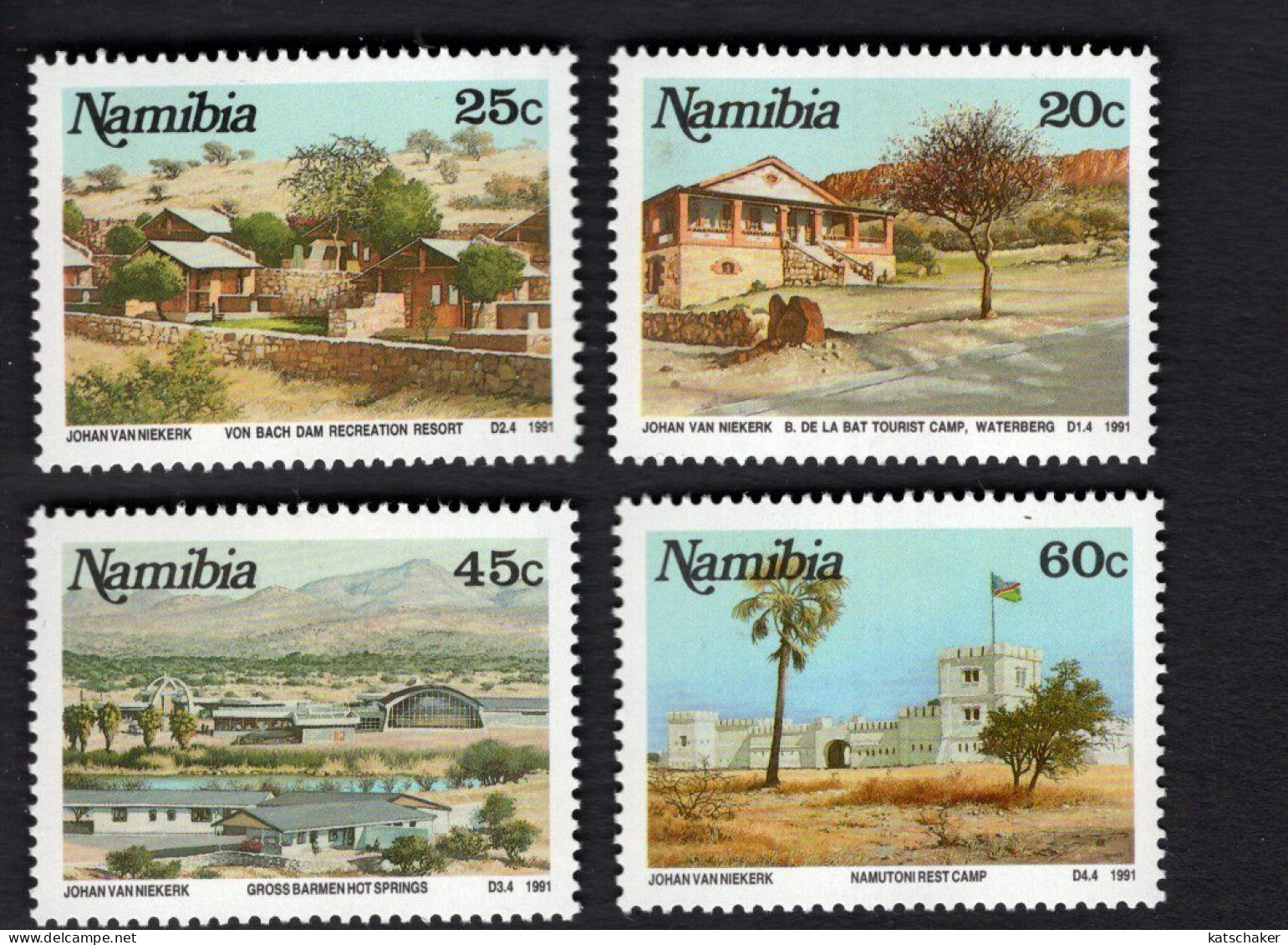 2025317384 1991 SCOTT 702 705 (XX) POSTFRIS MINT NEVER HINGED - TOURIST CAMPS - Namibie (1990- ...)