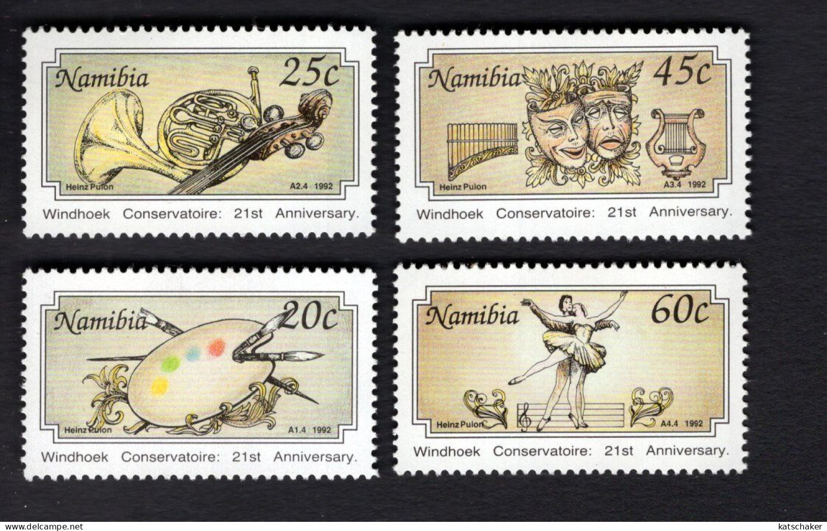 2025317384 1992 SCOTT 706 709 (XX) POSTFRIS MINT NEVER HINGED - WINDHOEK CONSERVATOIR - 21ST ANNIV - Namibia (1990- ...)