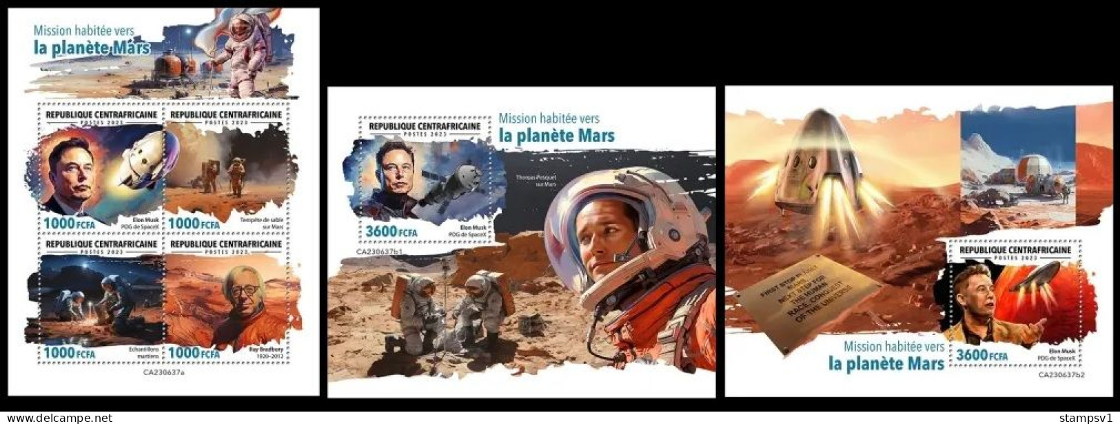 Central Africa  2023 Human Mission To Mars. (637) OFFICIAL ISSUE - Afrique