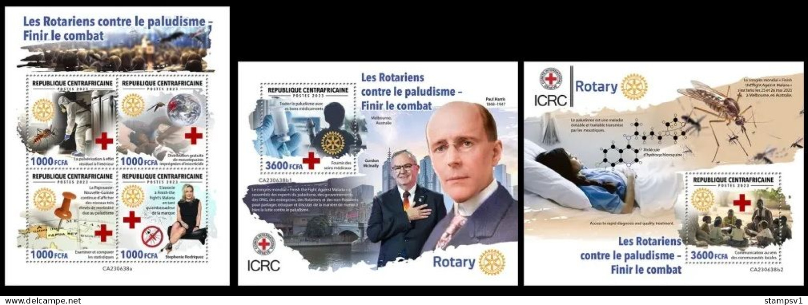 Central Africa  2023 Rotarian Against Malaria – Finish The Fight. (638) OFFICIAL ISSUE - Rotary, Lions Club