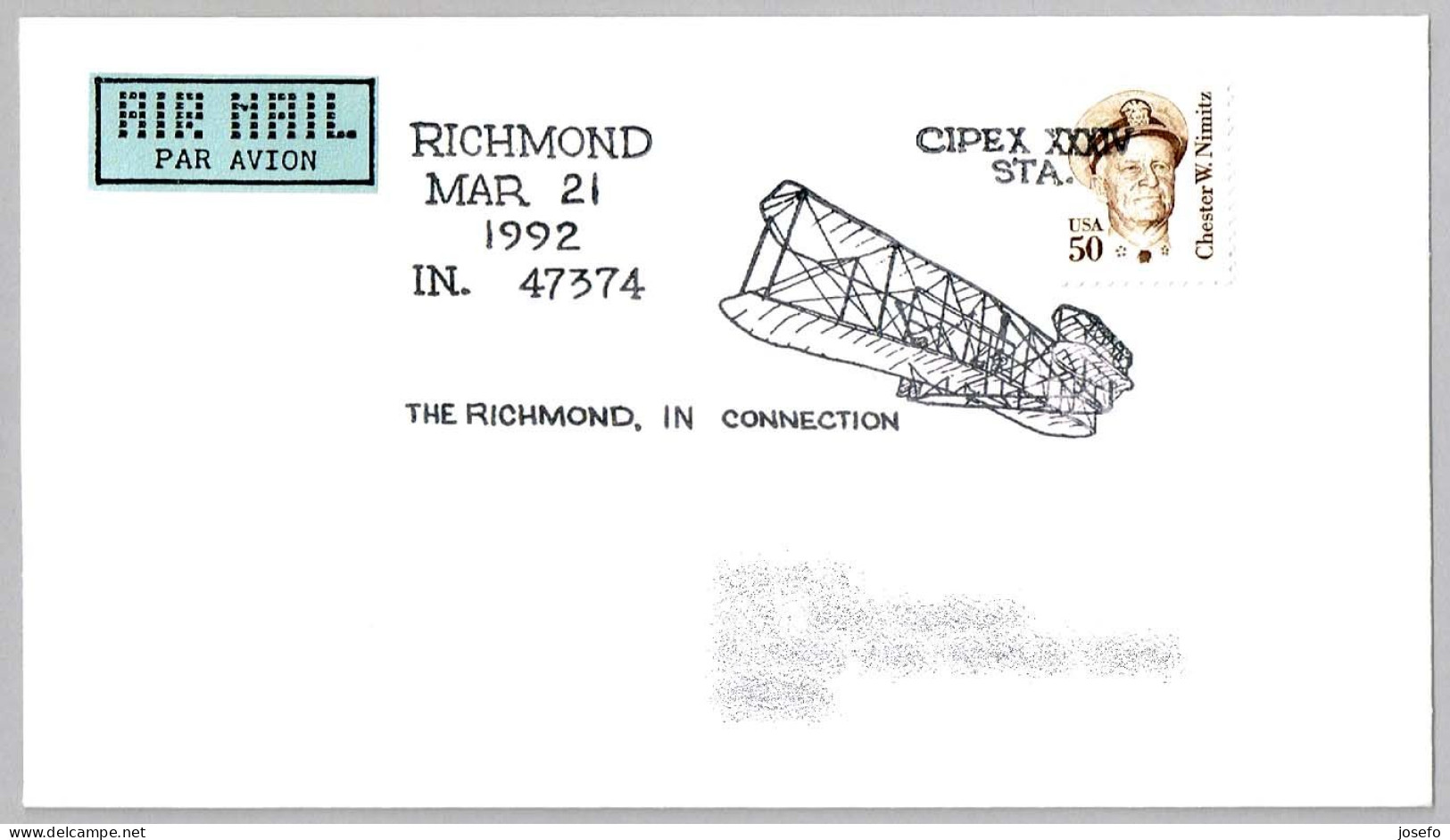 POWERED FLIGHT WRIGHT BROTHERS. Richmond IN 1992 - Flugzeuge